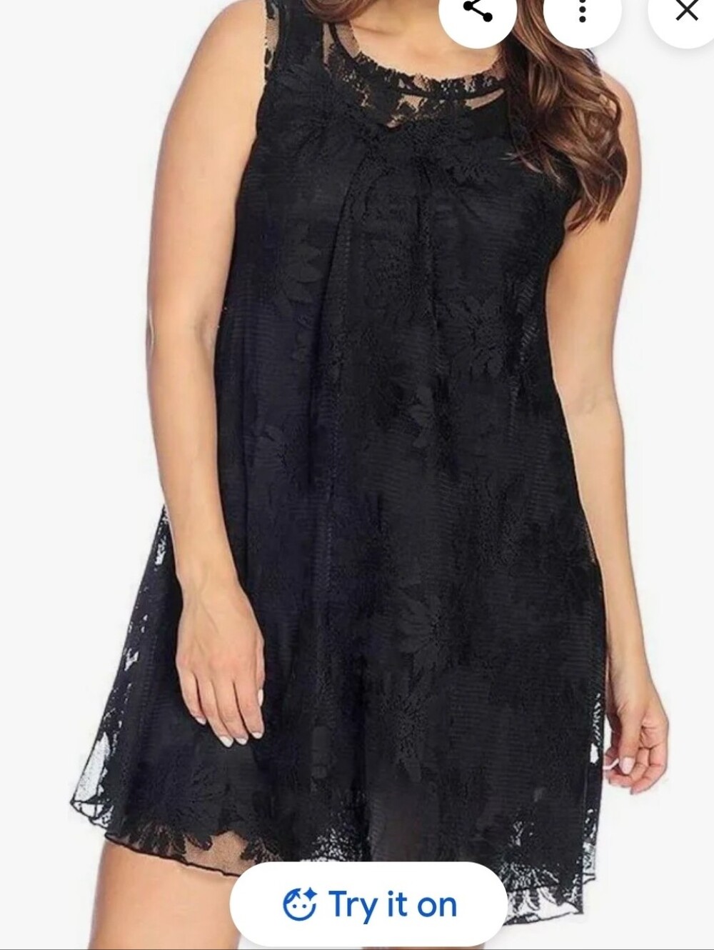 Little Black dress Mini Black Lace Size XS Semisheer